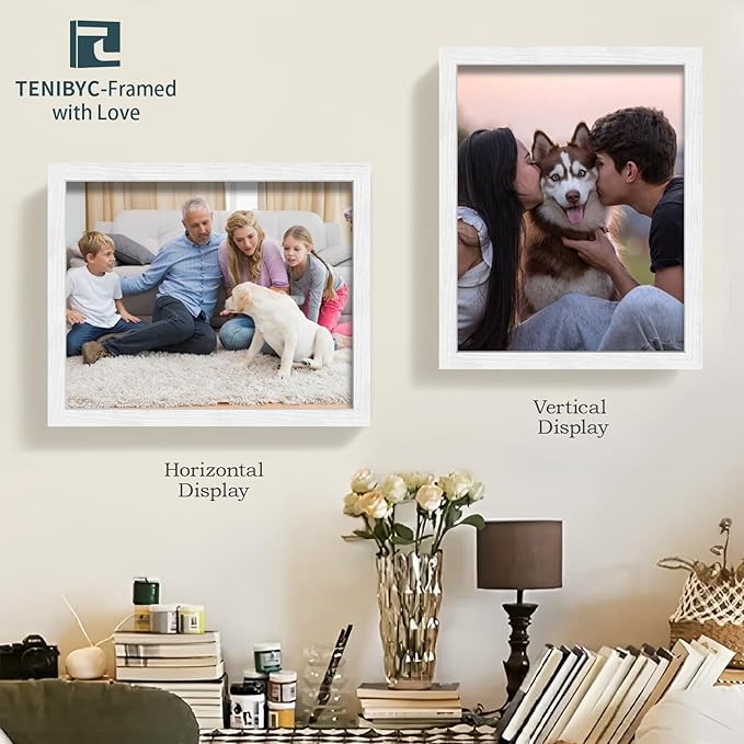 16x20 Frame 4 Pack - White, HD Tempered Glass, Wood Poster Frame, Display 16 x 20 Photos, Posters, and Puzzles, Gallery Wall Hanging