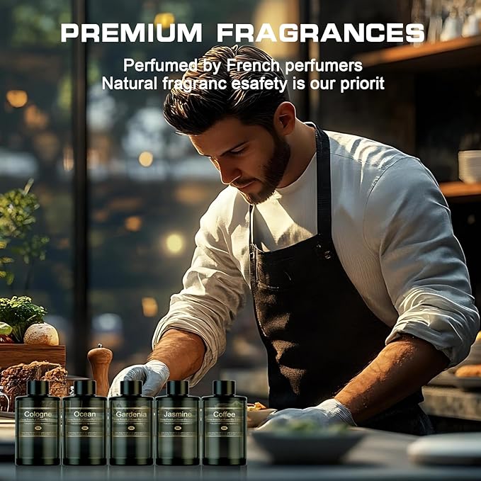 Car Air Freshener Refill for Men & Women 6.09 FL OZ /180ML-9 Month Coffee Scent Essential Oil Perfume, Essential Oil Made of Natural Plant Extracts, Compatible with Car Diffusers for Home/Office