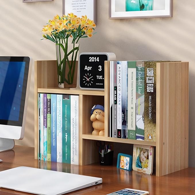 Desktop Shelf, Dorm Desk Hutch, Adjustable Desktop Organizer Shelf Double H Display, Desk Organizer Shelf for Dormitory, Bedroom, Office, Free Combination