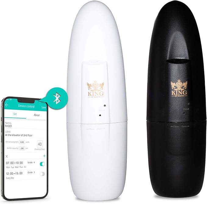 Diffuser Up to 500 Sq.FT Coverage-Nanotechnology Plug in Oil Diffuser Essential Oils (Bluetooth)-for Home and Office-Wall Silent & Waterless Oil Diffuser (Black and White)