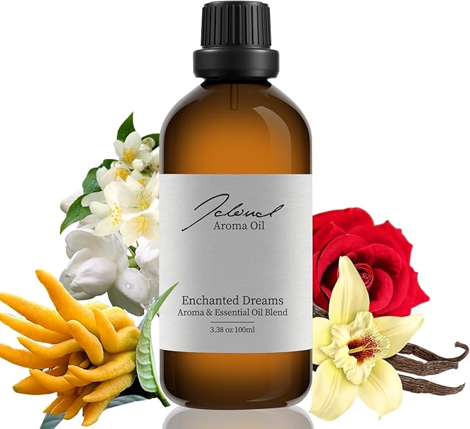 JCLOUD Enchanted Dreams Essential Oil | Hotel Scent - Pure Aromatherapy Diffuser Oil with Bergamot, Rose, Jasmine and Vanilla, Home Luxury & Hotel Scents for Diffuser - 100mL