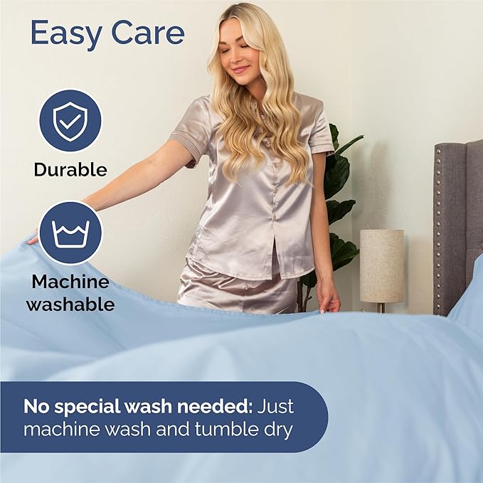 King Size 4 Piece Sheet Set - Comfy Breathable & Cooling Bed Sheets Set - Hotel Luxury Bedding for Women, Men, Kids & Teens - Deep Pockets, Easy-Fit, Super Soft & Wrinkle Free - Oeko-Tex - Sky Blue