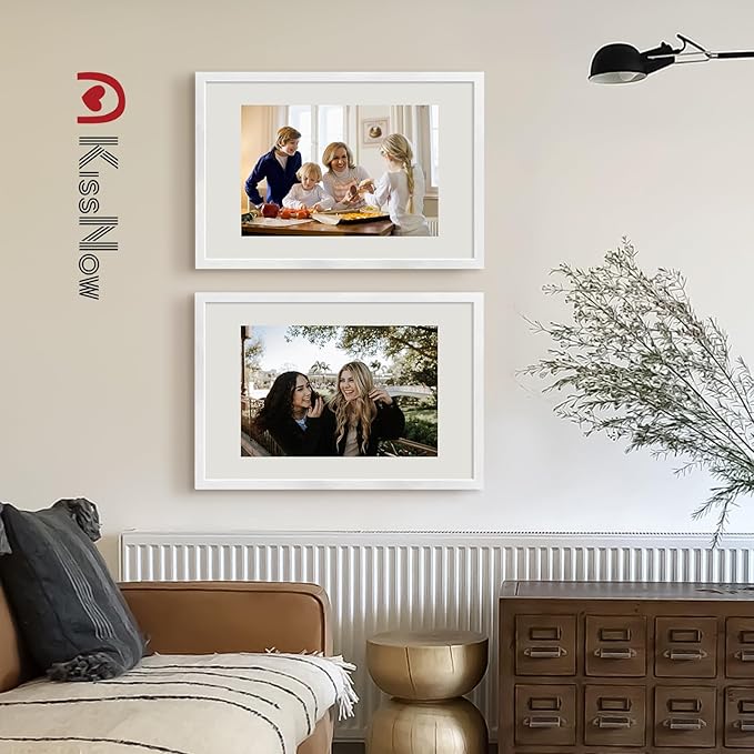 20x30 Poster Frame 2 Pack, Textured White Solid Wood, Wall Gallery Picture Frame