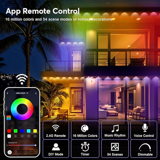 Permanent Outdoor Lights, Smart Decor with 72 Scene Modes, 200ft with 120 LED Lights, IP67 Waterproof for Outdoor Decorations, Work with App & Remote