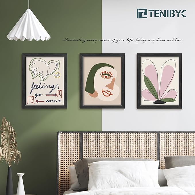 16x20 Frame 4 Pack, Black Wood Picture Frame, HD Tempered Glass, Display 16x20 or 20x16 Photos, Posters, and Puzzles, Wall Hanging