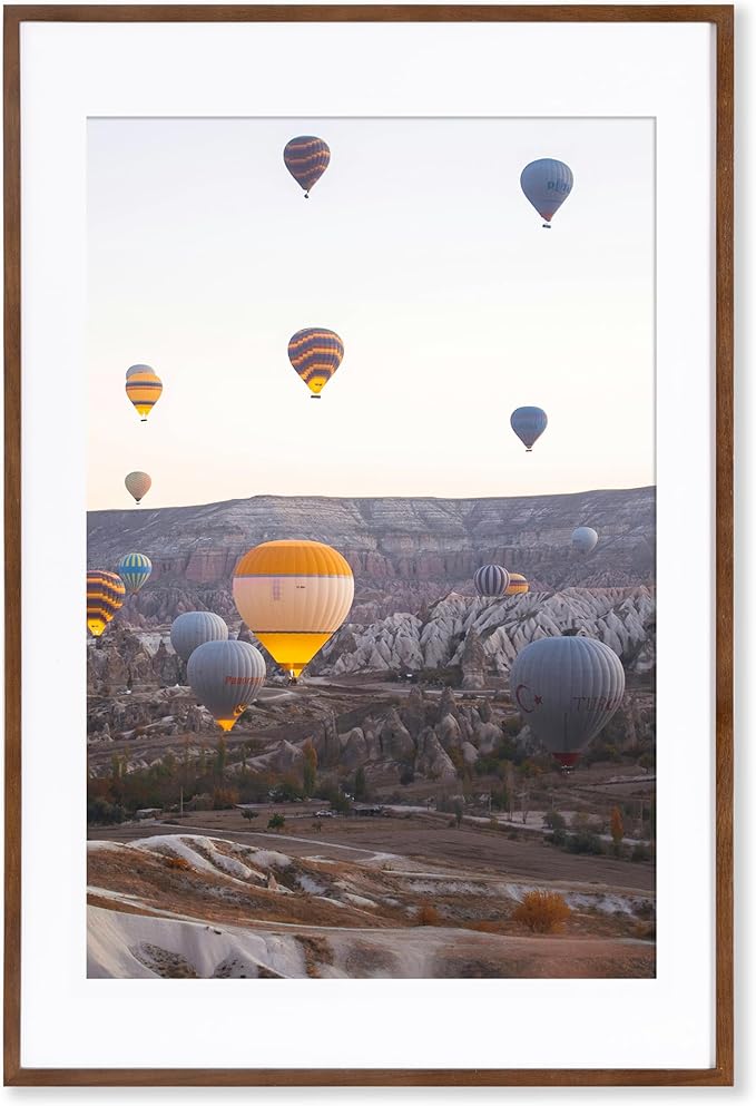 Marsmiles 24x36 Wooden Picture Frame, USA-Sourced Natural Oak Solid Wood Photo Frame with Real Glass for Display Pictures 20x30 with Mat or 24x36 without Mat, Walnut, 1 Pack