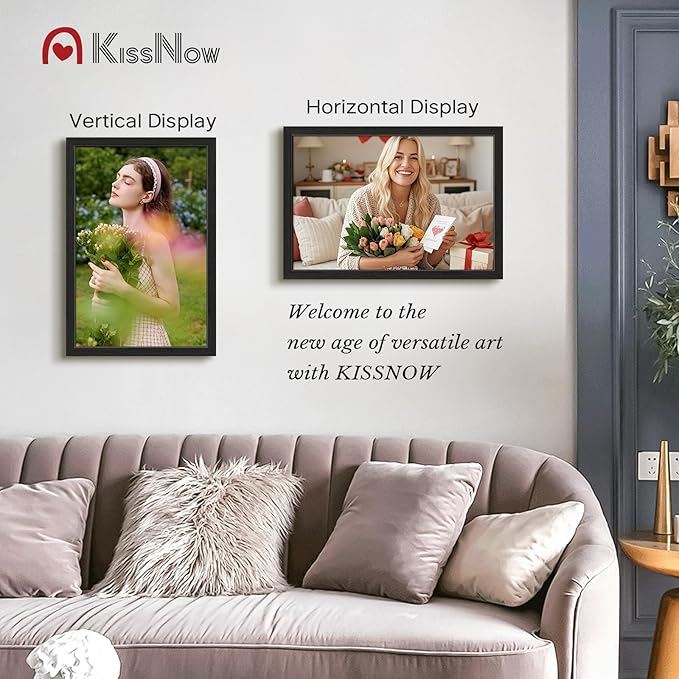 16x24 Poster Frame 2 Pack, Textured Black Solid Wood Picture Frame, Wall Hanging