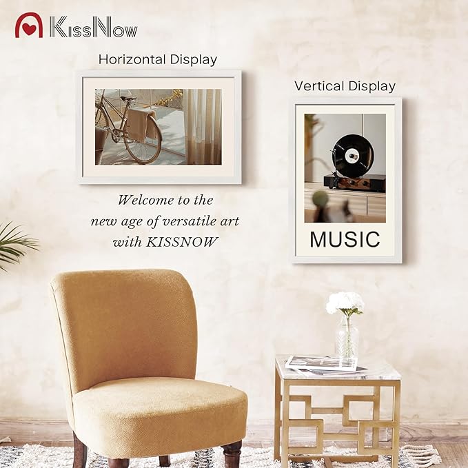 16x24 Poster Frame 2 Pack, Textured White Solid Wood Picture Frame, Wall Hanging