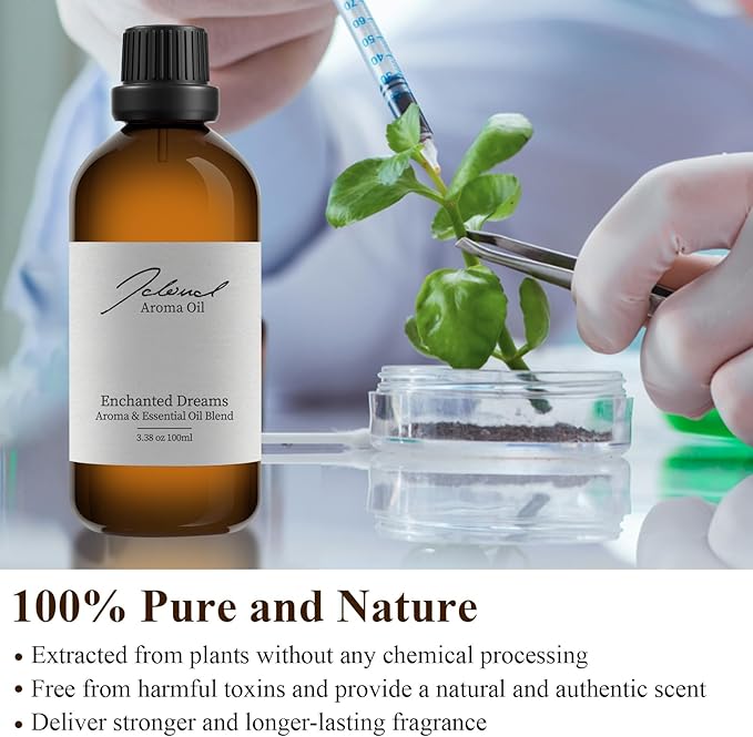 JCLOUD Enchanted Dreams Essential Oil | Hotel Scent - Pure Aromatherapy Diffuser Oil with Bergamot, Rose, Jasmine and Vanilla, Home Luxury & Hotel Scents for Diffuser - 100mL