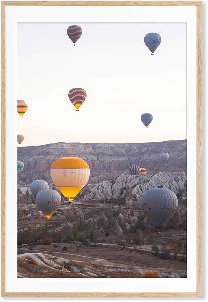 Marsmiles 27x40 Wooden Picture Frame, USA-Sourced Natural Oak Solid Wood Photo Frame with Real Glass for Display Pictures 24x36 with Mat or 27x40 without Mat, Natural, 1 Pack