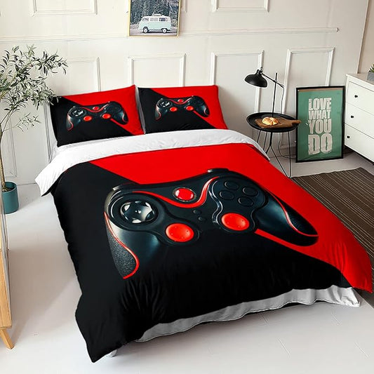 HOSIMA Gaming Bedding Game Gamepad and Gamer Bedding Sets for boys Used to Gamer Room Decor Full Size(No Comforter)