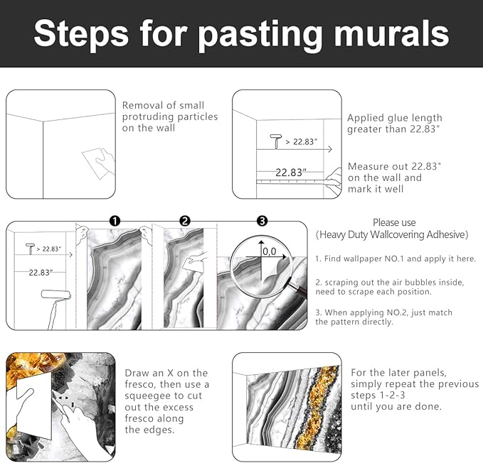 -Black and Gold Marbled Fabric Wallpaper Living Room Abstract Art Bedroom Bathroom Wall Mural- 91"x65"（ not Peel and Stick）