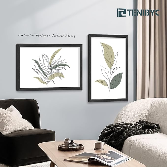 20x30 Poster Frame Set of 4, Textured Black Wood Picture Frame, Horizontal or Vertical Wall Hanging, Dissplay Photo, Poster, Map and Puzzle