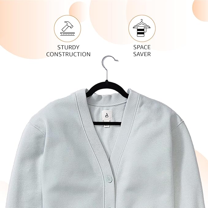 Amazon Basics Slim Velvet, Non-Slip Suit Clothes Hangers, Pack of 30, Black