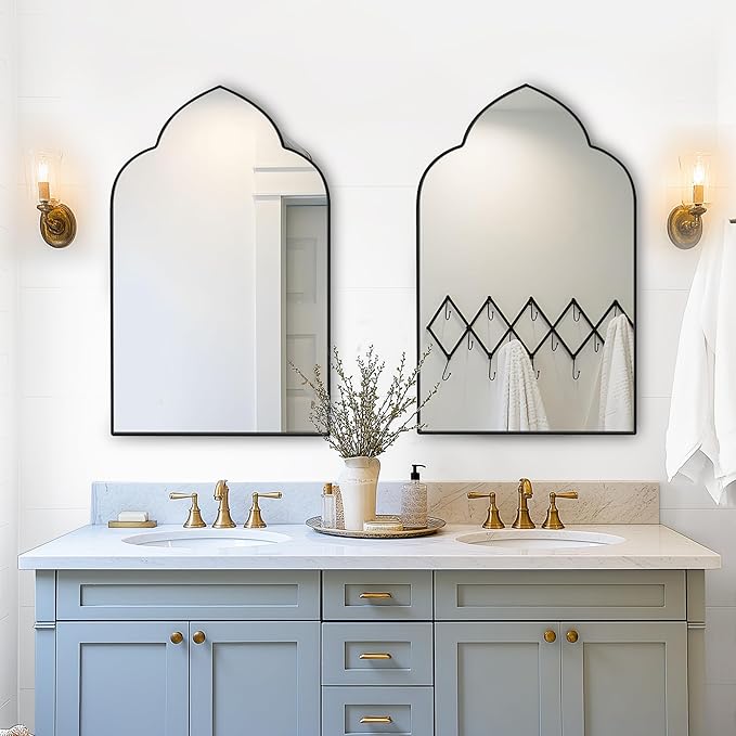 SogesHome Medicine Cabinet with Mirror, Magic Mirror with Cabinet 2 Shelves, Wall Mount/Recessed Mirror with Medicine Storage, Perfect for Bathroom and Home Decor, Black