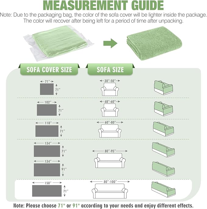 KinCam Couch Covers for 3-4 Cushion Couch Sofa Cover Washable Sectional Couch Cover for Dogs Tassel Sofa Blanket Cover Pet Friendly Soft and Durable for Most Furniture(71" x 150", Light Green)