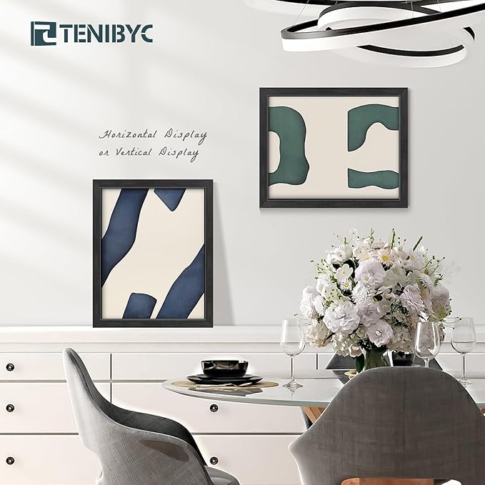 16x20 Frame 4 Pack, Black Wood Picture Frame, HD Tempered Glass, Display 16x20 or 20x16 Photos, Posters, and Puzzles, Wall Hanging