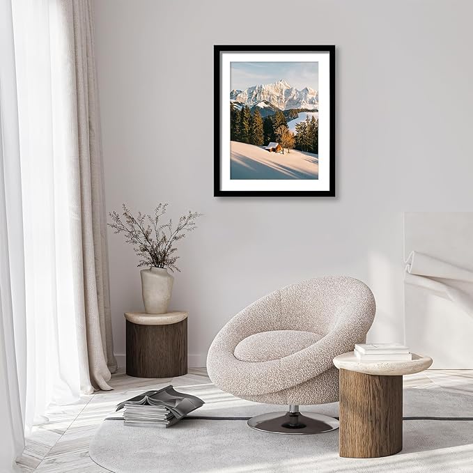 22x28 Picture Frame Set of 5, Black Poster Frame, Display Pictures 18 x 24 with Mat or 22 x 28 Without Mat for Horizontal or Vertical Wall Mounting, Wall Gallery Frame