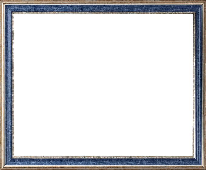 8x10 Picture Frame with Mat for 5x7 Picture. 8x10 Frame Matted to 5x7 Picture. 8 x 10 Poster Frame with Mat. 1-9/16" Wide Frames for 5 x 7 Prints with Mats. Blue Gold Ornate 3069. For Prints, Diplomas. Polystyrene-Quality Wood Frames Alternative.