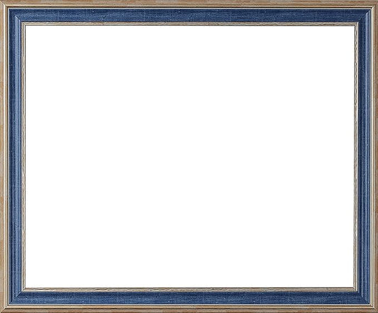 24x36 Picture Frame with Mat for 20x30 Picture. 24x36 Frame Matted to 20x30 Picture. 24 x 36 Poster Frame with Mat. 1-9/16" Wide Frames for 20 x 30 Prints with Mats. Blue Gold Ornate 3069. For Prints, Diplomas. Polystyrene-Quality Wood Frames Alternative.