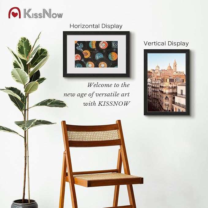 12x18 Poster Frame 2 Pack, Textured Black Solid Wood Picture Frame, Wall Hanging