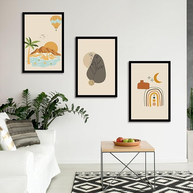 16x24 Picture Frame Set of 5, Black Poster Frame, Display Pictures 12 x 18 with Mat or 16x 24 Without Mat for Horizontal or Vertical Wall Mounting, Wall Gallery Frame for Artwork