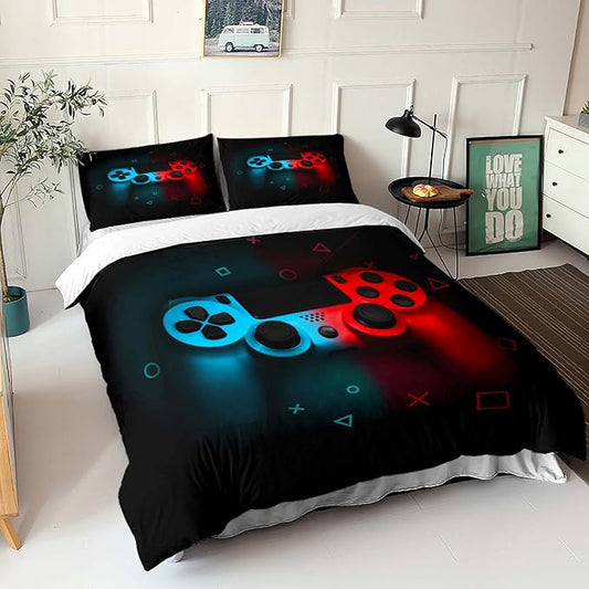 HOSIMA Gaming Bedding Game Bed Cover Twin Size,Gamer Bedding Sets for Boys Used to Gamer Room Decor,Teens Video Games Bed Set.