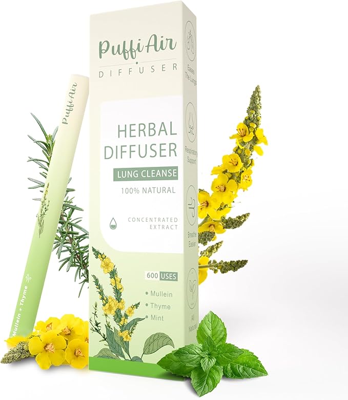 Herbal Diffuser Duo with Mullein, Melatonin & More丨Night & Day Relax Duo for Fresh Breath & Calm Sleep Support - 600 Uses Per Stick