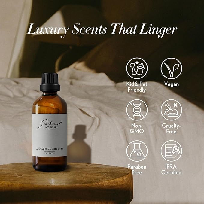 JCLOUD Paris Essential Oil for Diffuser - Hotel Diffuser Oil & Home Luxury Scents - Pure Aromatherapy Diffuser Oil with Rose, Jasmine and Honeysuckle, Natural & Pet Safe - 100mL