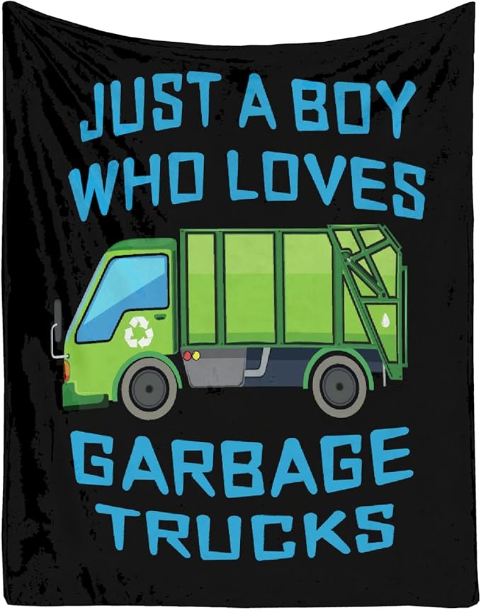 Boy Who Loves Garbage Trucks Blanket Soft Blankets and Throws Flannel Cozy Lightweight Quilt Gift Perfect for Bed Sofa Couch-40 x30 Extra Small for Pets
