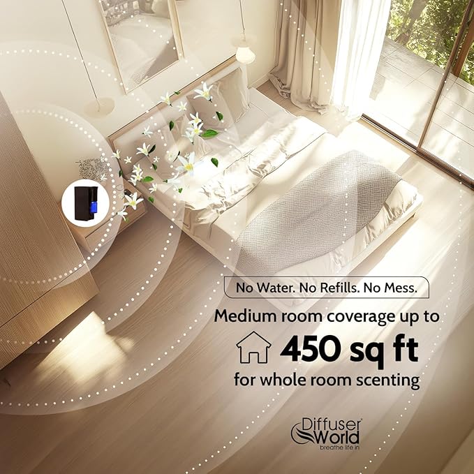 Aroma-Ace Mini Essential Oil Diffuser for Home Scent Diffusers - Portable Waterless Aromatherapy Diffusers with Rechargeable Battery, Nebulizing Atomizer Air Diffuser for Home - Black