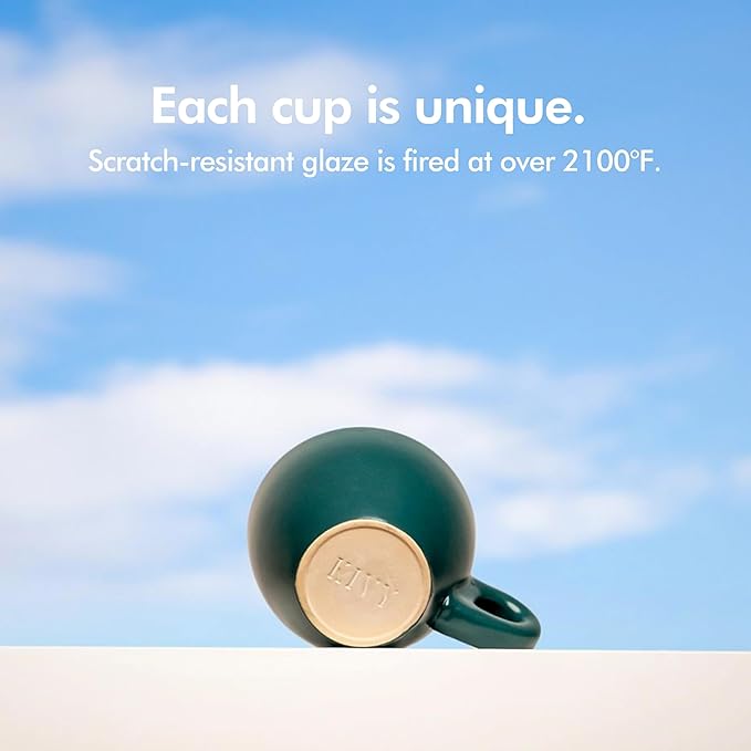 KIVY Espresso Cups Set of 4 [Set 4x 3oz]- Espresso Set Thick Walled Stoneware Espresso Cup Set - Italian Style Espresso Cups and Saucers - Espresso Mugs - Demitasse Cups and Saucers Sets - Yellow