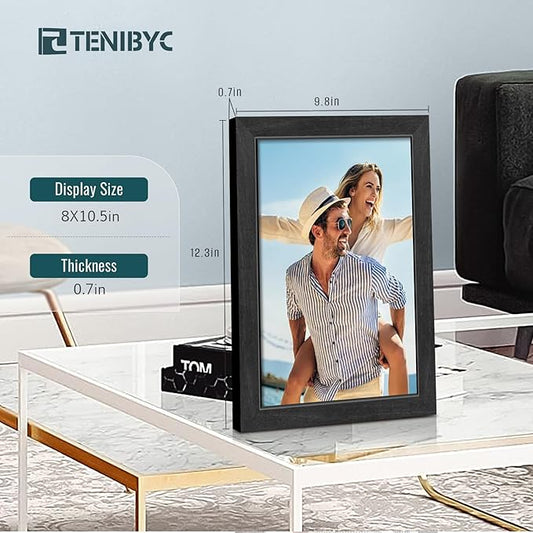 8.5x11 Picture Frame Black - 4 Pack, HD Tempered Glass, Elegant Wood Grain Photo Frame, Suitable for Certificate Document, Table or Wall Display