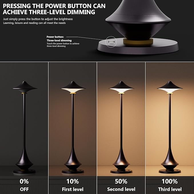 Modern Minimalist Cordless Table Lamp,Rechargeable,Aluminum Alloy Body for Living Room/Bedroom/Kitchen/Outside(Nebula Purple 1 Pack)