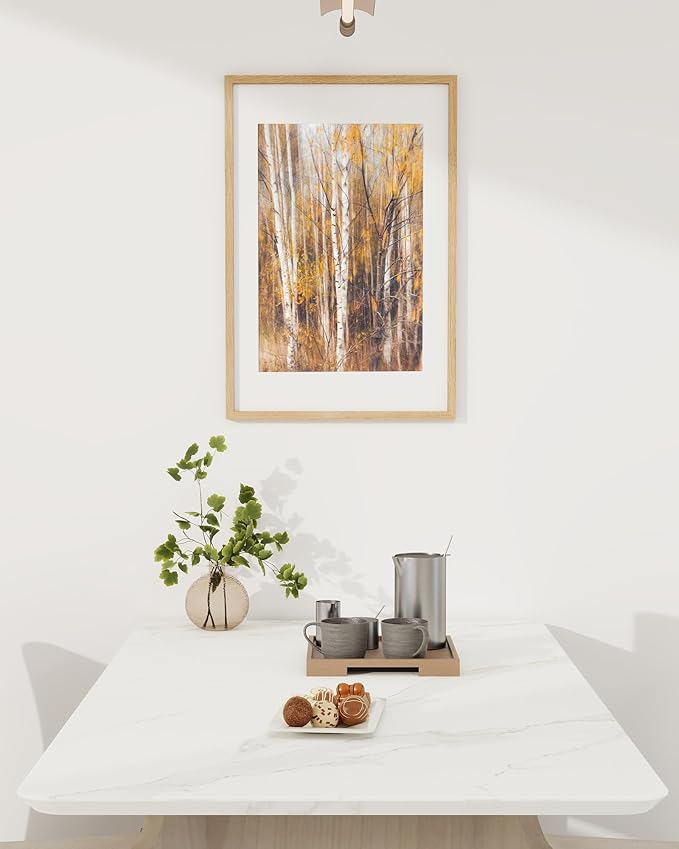 Marsmiles 16x24 Wooden Picture Frame, USA-Sourced Natural Oak Solid Wood Photo Frame with Real Glass for Display Pictures 12x18 with Mat or 16x24 without Mat, Natural, 1 Pack