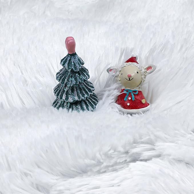 Amdrebio White Fluffy Round Rug 4Ft for Bedroom Aesthetic, Washable Fuzzy Fur Circle Area Rugs for Living Room, Plush Soft Shaggy Carpet for Nursery Dorm, Cute Kids Room Decor for Baby Teen Girls