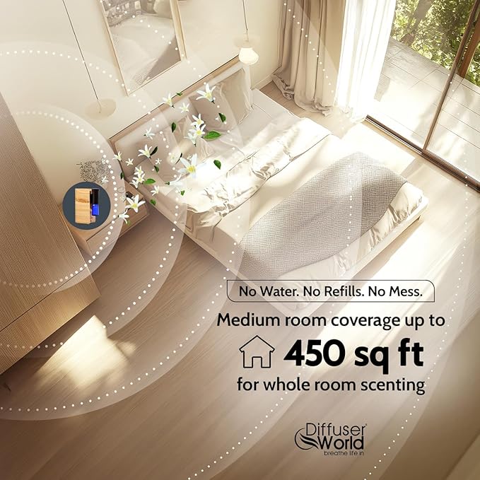 Aroma-Ace Mini Essential Oil Diffuser for Home Scent Diffusers - Portable Waterless Aromatherapy Diffusers with Rechargeable Battery, Nebulizing Atomizer Air Diffuser for Home - Woodgrain