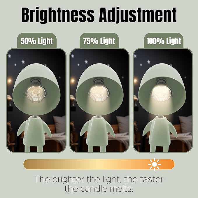 XoooX Green Robot Candle Warmer Lamp with Timer - Adult, Kids and Boys Office Desk and Bedroom Decor Lamp; Gaming Room Decor Aesthetic; Fun Man Cave Cool Stuff; Robot Scented Candle Melter Diffuser