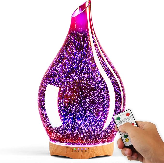 Porseme 280ML Essential Oil Diffuser, Aroma Ultrasonic Humidifier with Remote Control, BPA Free, Auto Shut-Off, Timer Setting