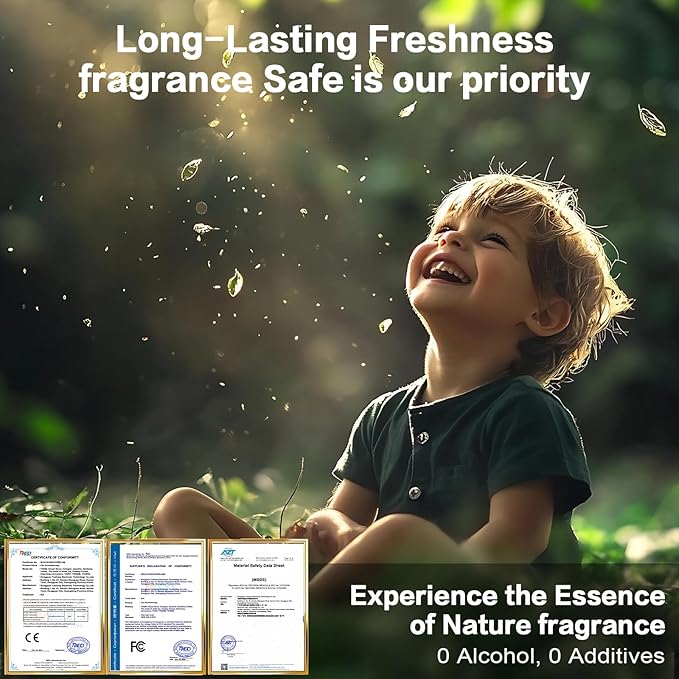 Car Air Freshener Refill for Men & Women 6.09 FL OZ /180ML-9 Month Cologne Scent Essential Oil Perfume, Essential Oil Made of Natural Plant Extracts, Compatible with Car Diffusers for Home/Office