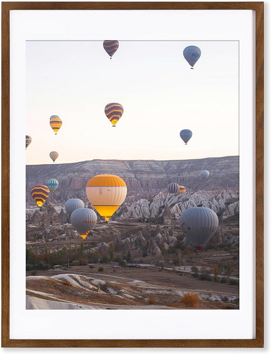 Marsmiles 18x24 Wooden Picture Frame, USA-Sourced Natural Oak Solid Wood Photo Frame with Real Glass for Display Pictures 16x20 with Mat or 18x24 without Mat, Walnut, 1 Pack