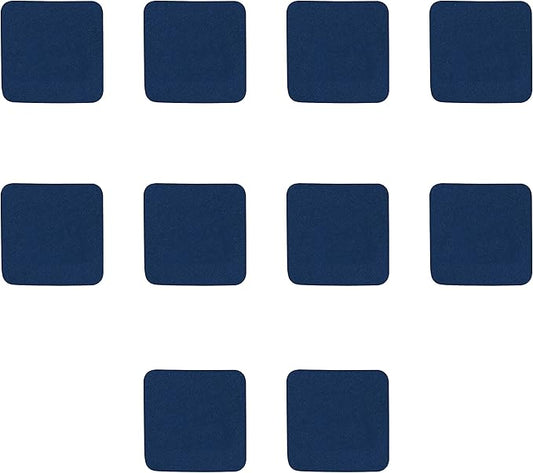 10 Squared Foam Coasters Pack, 4 inch - PU Foam, Foldable - Navy Blue
