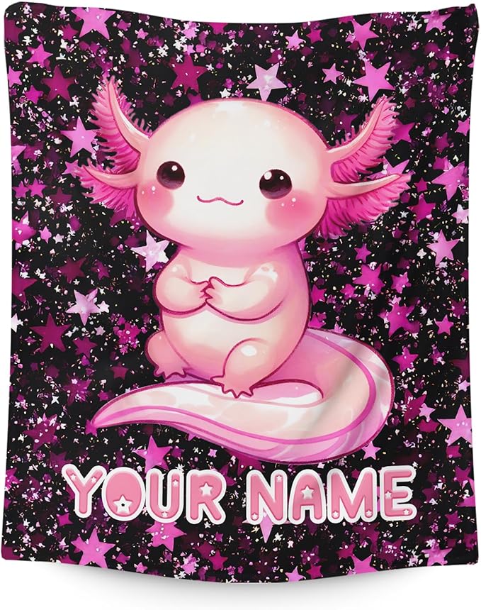 Custom Girls Blanket Personalized Blankets for Girls Teens Gift for Daughter Birthday, Cozy 60 x 50 Inches Cute Animals Theme Flannel Throws for Bed Living Room Home Decor Travel