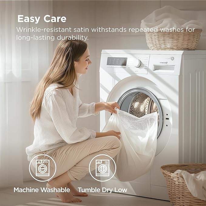 Bedsure Satin Body Pillow Pillowcase - Similar to Silk Body Pillow Cover Case with Envelope Closure,Cooling and Silky Long Pillowcase for Hair and Skin,Grey,20x54 Inches