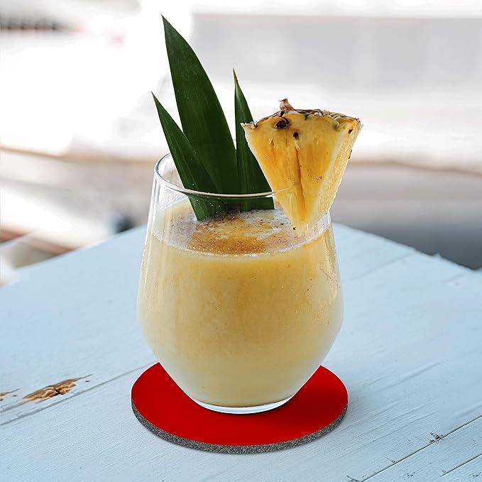 10 Round Foam Bud Coasters Pack, 4 inch - Customizable Text, Logo - PU Foam, Party Favor - Red