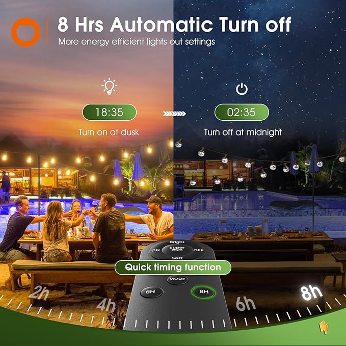 addlon 50FT Solar String Lights Outdoor Waterproof with Remote, G40 Globe Solar Patio Light with 27 LED Shatterproof Bulbs, 3 Modes, Dimmable Hanging for Outside Backyard Party