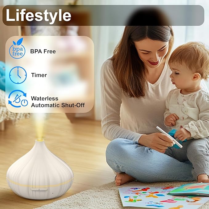 JADNIP Voice-Controlled Essential Oil Diffuser, 400ml Scent Diffuser with waterless auto Off and Timer Functions, Mist humidifier with Lighting, eco-Friendly Materials, Perfect for Office and Home.