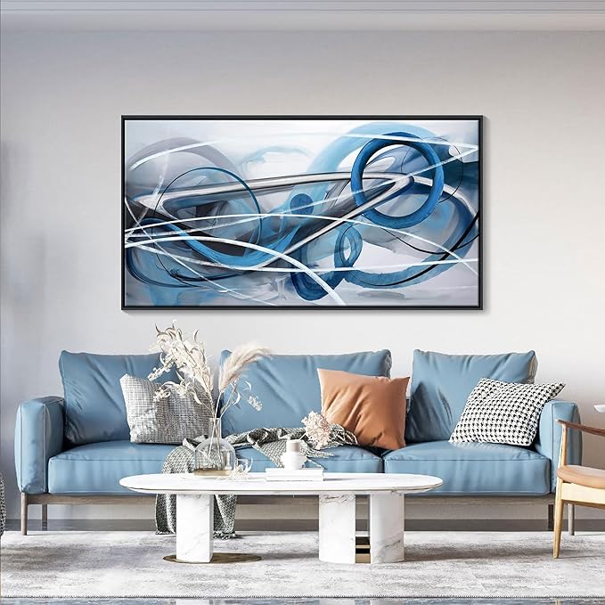 YDYSUNE Large Abstract Wall Art Blue Canvas Wall Decor Paintings Abstract Artwork for Living Room Pictures for Bedroom Decor Office Home Decoration Artwork for Walls 20×40IN