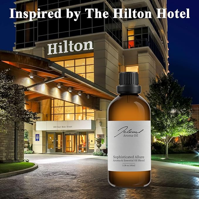 JCLOUD Sophisticated Allure Essential Oil Inspired by Hilton Hotel | Hotel Scent - Pure Aromatherapy Diffuser Oil with Jasmine and Cinnamon, Home Luxury & Hotel Scents for Diffuser - 100mL