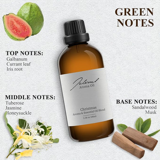 JCLOUD Christmas Essential Oil for Scent Air Machine | Hotel Scent - Pure Aromatherapy Diffuser Oil with Iris Root, Honeysuckle and Sandalwood, Home Luxury & Hotel Scents for Diffusers - 100mL